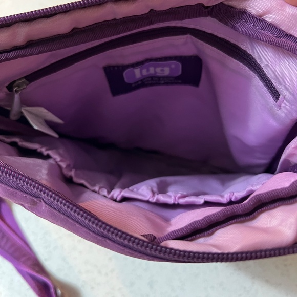 Lug Quilted Crossbody Bag Purple Plum 2 Front Zippered Pockets Zipper Closure - Picture 6 of 7